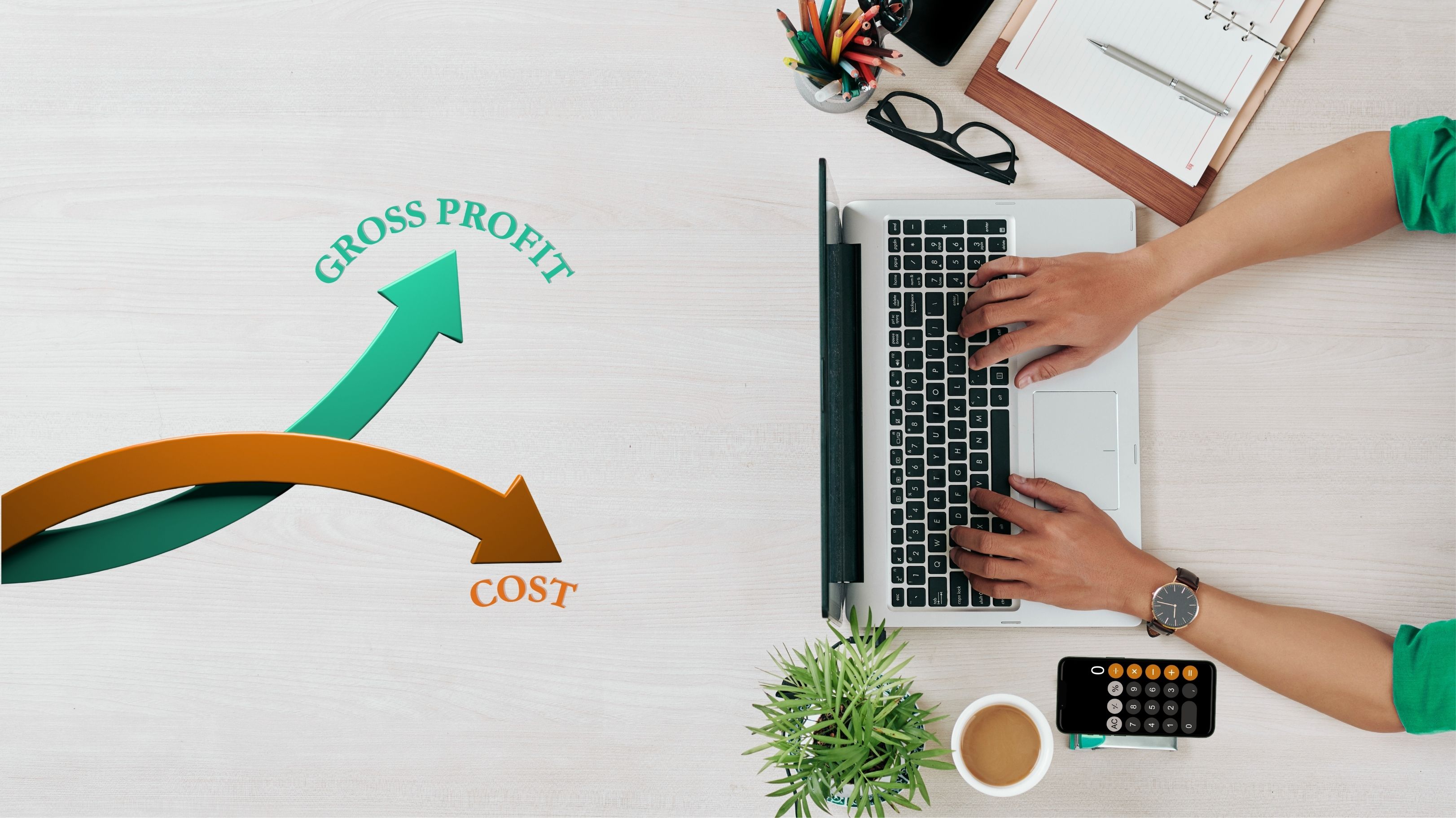 Laptop and tablet with SEO graphic and upward arrow representing digital marketing growth